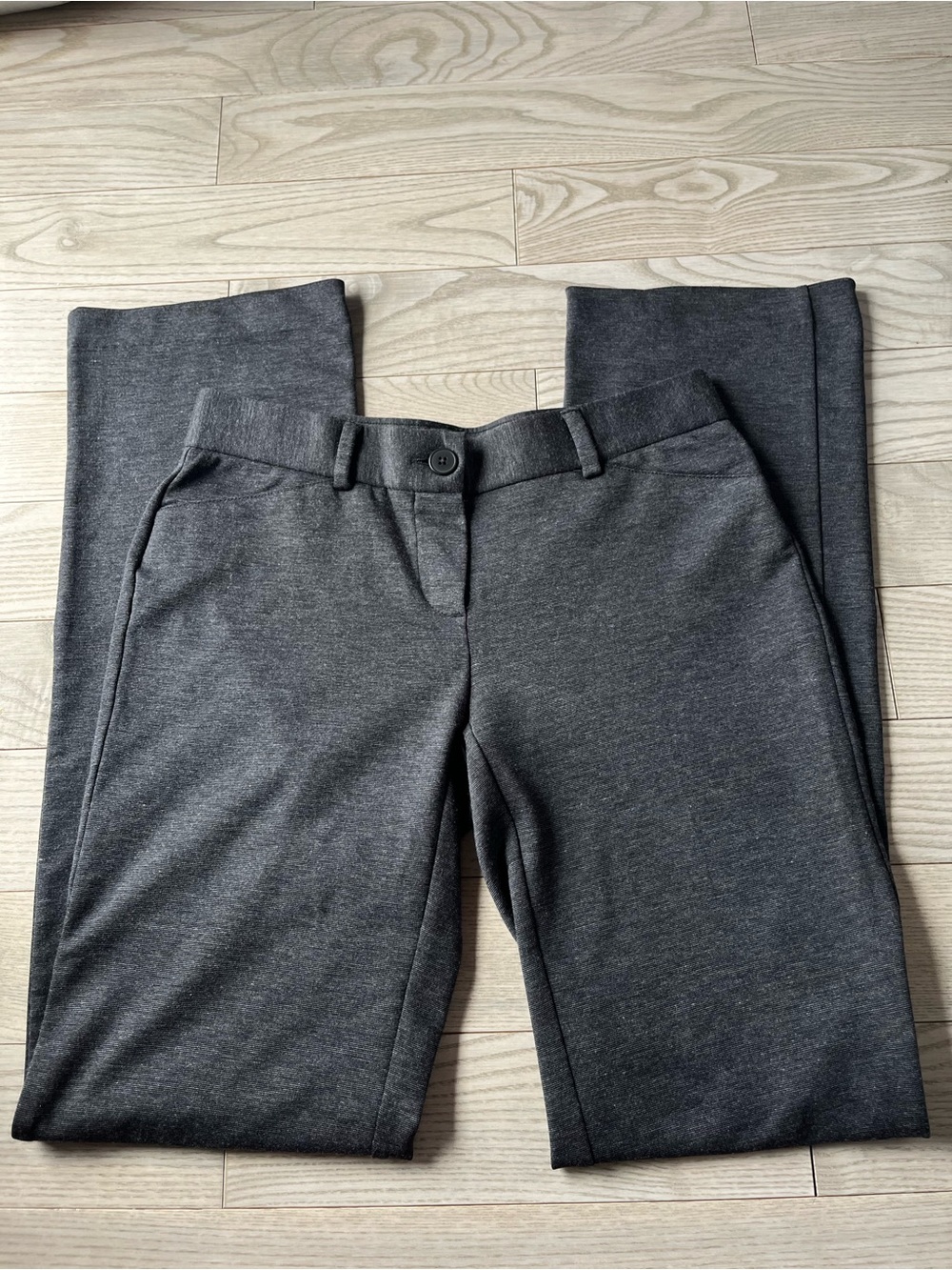 Women’s Charcoal Straight-Leg Knit Dress Pants